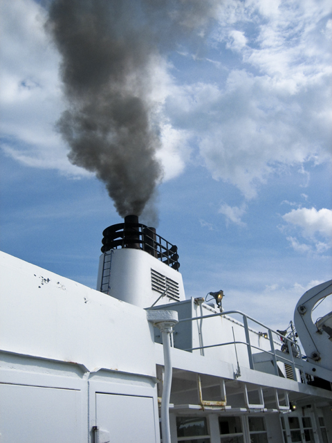 Funnel smoke, PEI ferry