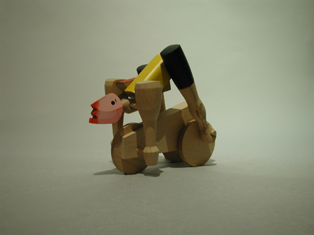 Wood cyclist toy