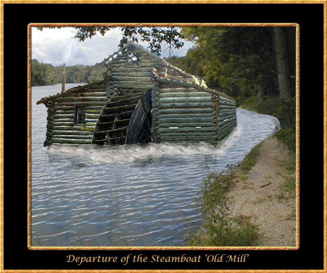 Old mill as steamboat